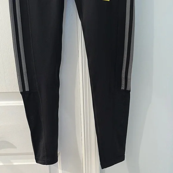 NWT Adidas Black Leggings with Gray Stripes - Picture 11 of 14
